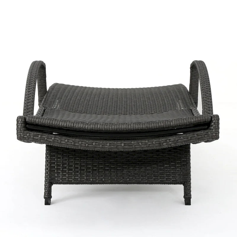 Toscana, chaise longue de jardin en osier avec coussins et accoudoirs, par Christopher Knight Home