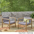 Chaises Club d'extérieur Newbury en bois d'acacia avec coussins (lot de 2) par Christopher Knight Home