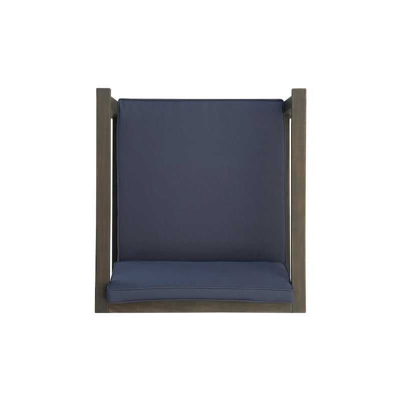 Chaises Club d'extérieur Newbury en bois d'acacia avec coussins (lot de 2) par Christopher Knight Home