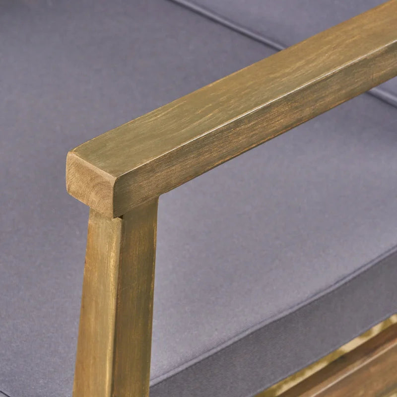 Chaises Club d'extérieur Newbury en bois d'acacia avec coussins (lot de 2) par Christopher Knight Home