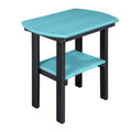OS Home and Office Model Oval End Table Made in the USA- Aruba Blue on Black Base