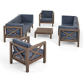 Ensemble canapé 8 places et fauteuil de jardin en acacia Brava par Christopher Knight Home