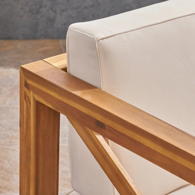 Ensemble canapé 8 places et fauteuil de jardin en acacia Brava par Christopher Knight Home