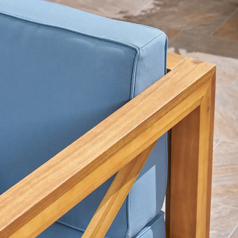 Ensemble canapé 8 places et fauteuil de jardin en acacia Brava par Christopher Knight Home