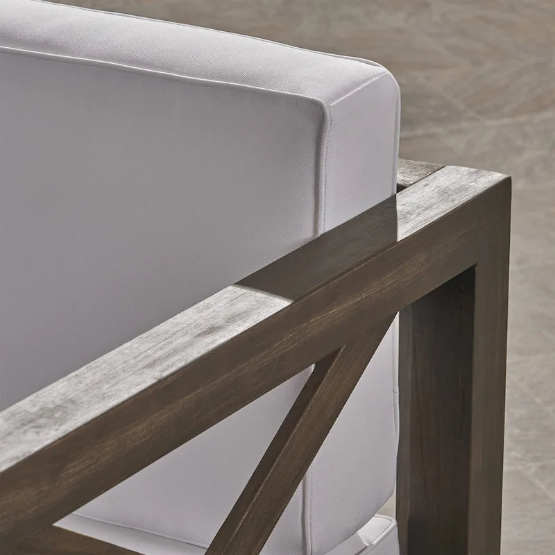 Ensemble canapé 8 places et fauteuil de jardin en acacia Brava par Christopher Knight Home