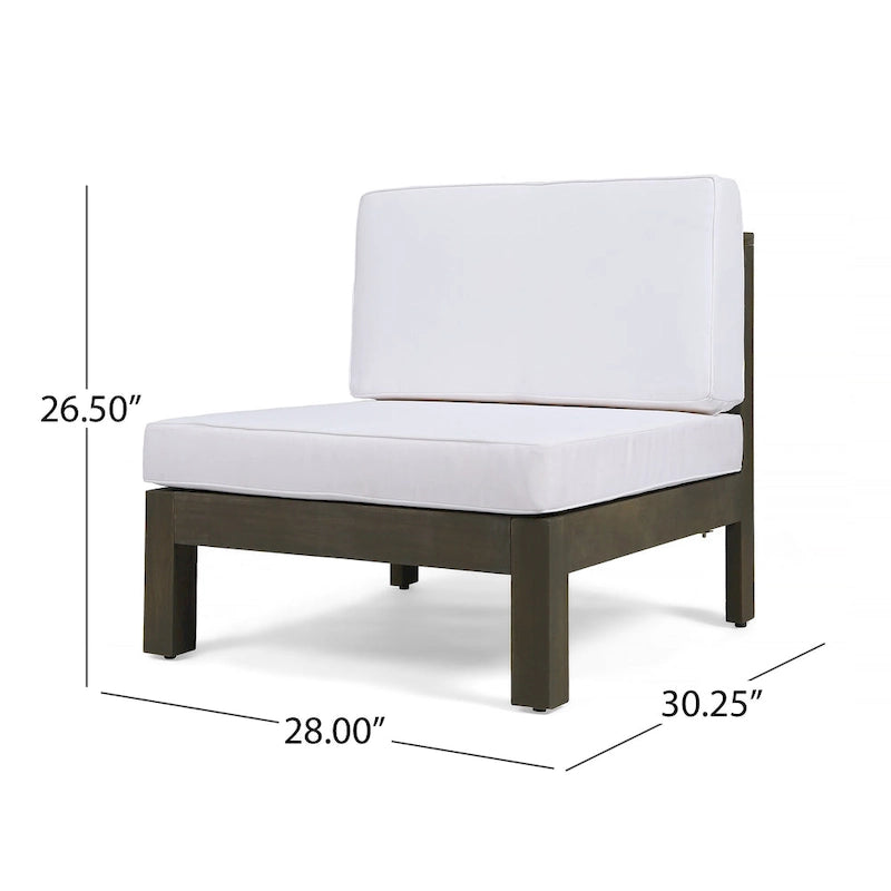 Ensemble canapé 8 places et fauteuil de jardin en acacia Brava par Christopher Knight Home