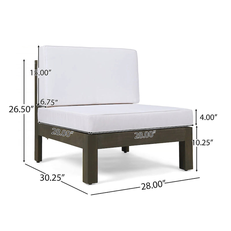 Ensemble canapé 8 places et fauteuil de jardin en acacia Brava par Christopher Knight Home