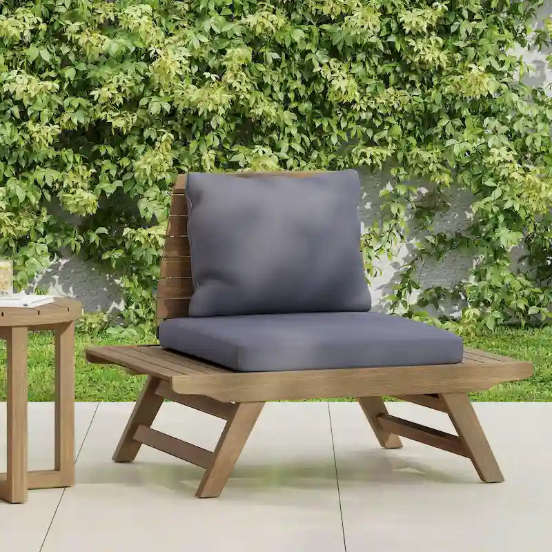 Fauteuils de jardin en bois d'acacia Sedona avec coussins par Christopher Knight Home