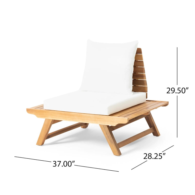 Fauteuils de jardin en bois d'acacia Sedona avec coussins par Christopher Knight Home