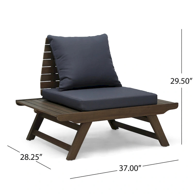 Fauteuils de jardin en bois d'acacia Sedona avec coussins par Christopher Knight Home