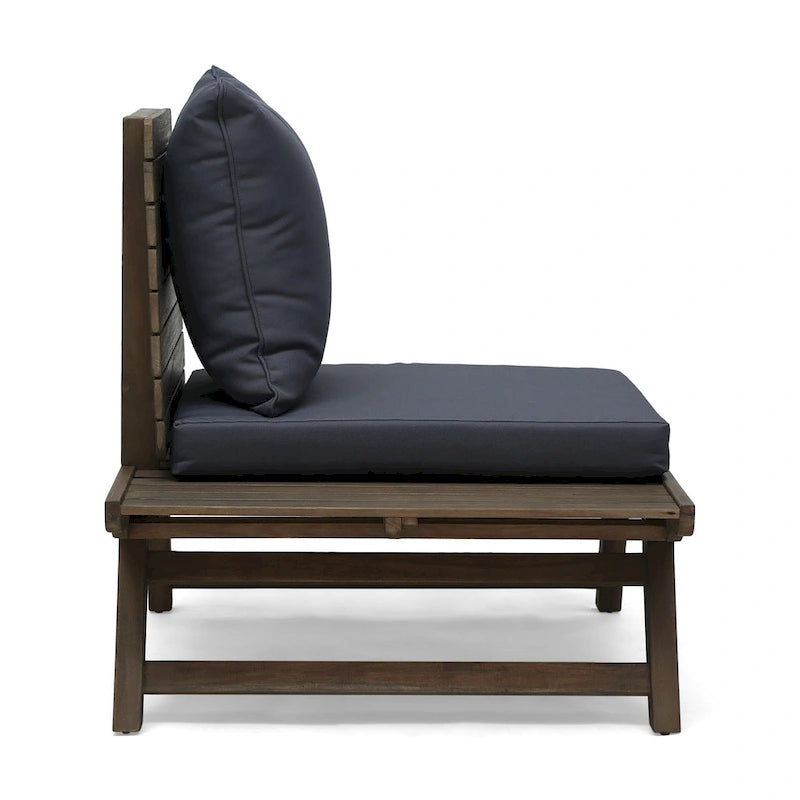 Fauteuils de jardin en bois d'acacia Sedona avec coussins par Christopher Knight Home