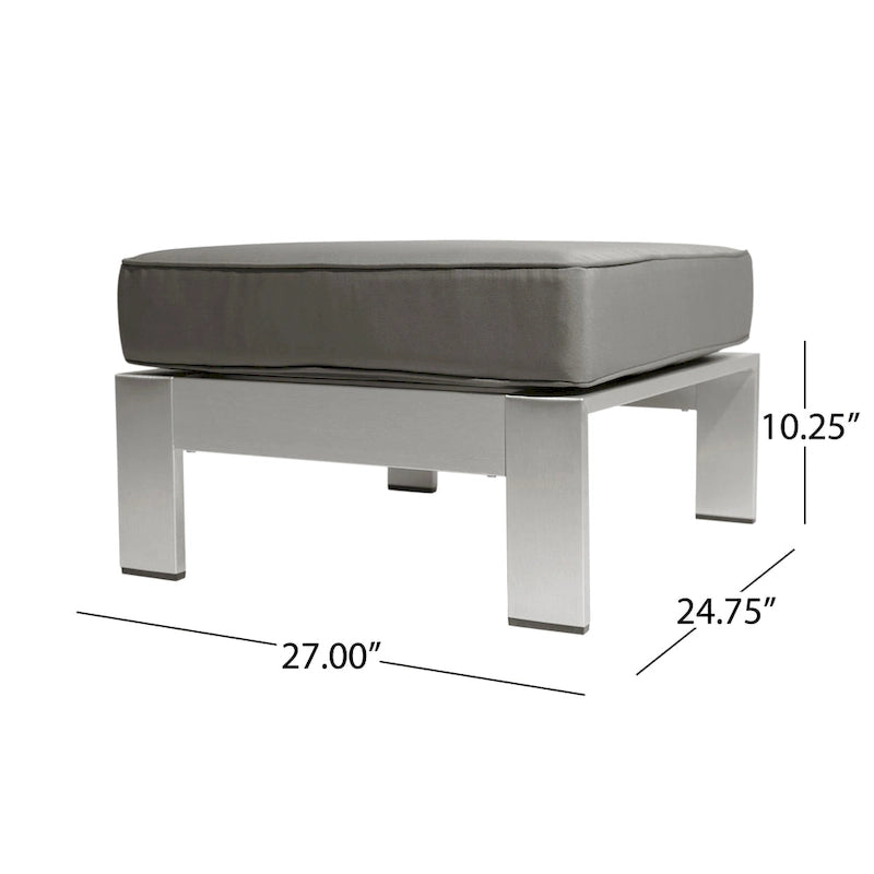 Ensemble de conversation en aluminium 7 places allongé Cape Coral Outdoor avec foyer par Christopher Knight Home