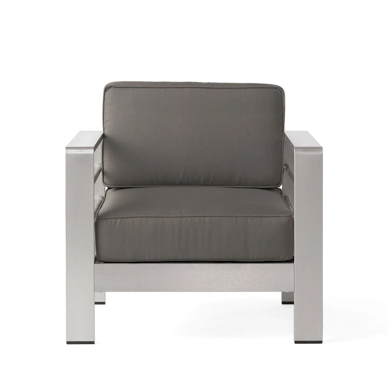 Ensemble de conversation en aluminium 7 places allongé Cape Coral Outdoor avec foyer par Christopher Knight Home