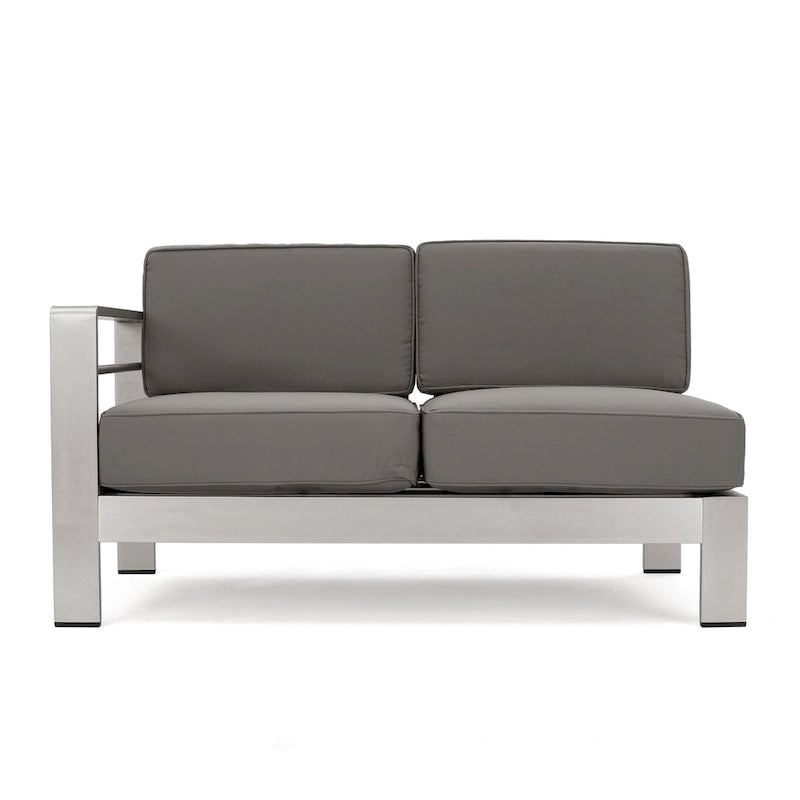 Ensemble de conversation en aluminium 7 places allongé Cape Coral Outdoor avec foyer par Christopher Knight Home