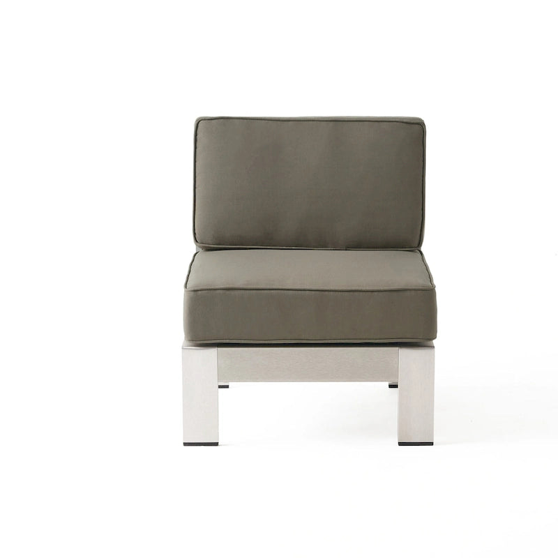 Ensemble de conversation en aluminium 7 places allongé Cape Coral Outdoor avec foyer par Christopher Knight Home