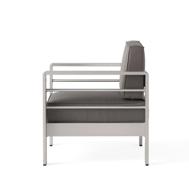 Ensemble de conversation en aluminium 7 places allongé Cape Coral Outdoor avec foyer par Christopher Knight Home