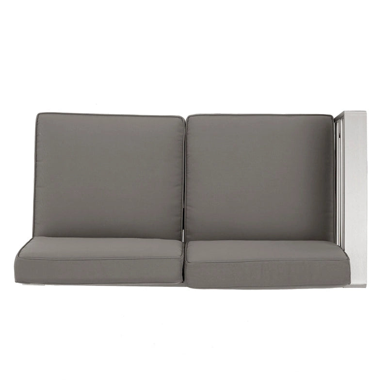Ensemble de conversation en aluminium 7 places allongé Cape Coral Outdoor avec foyer par Christopher Knight Home