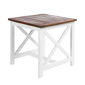 Table d'appoint carrée en bois d'acacia d'extérieur Christopher Knight Home Cassara Farmhouse Cottage