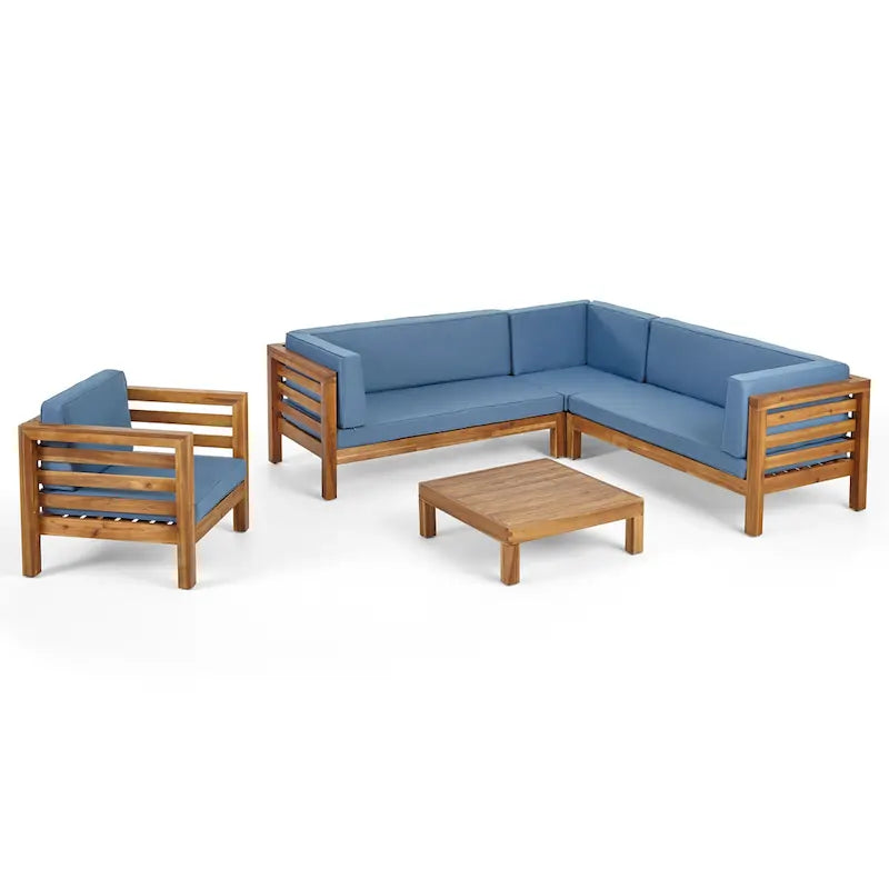 Canapé sectionnel 6 places / fauteuil de jardin en acacia Oana Outdoor de Christopher Knight Home