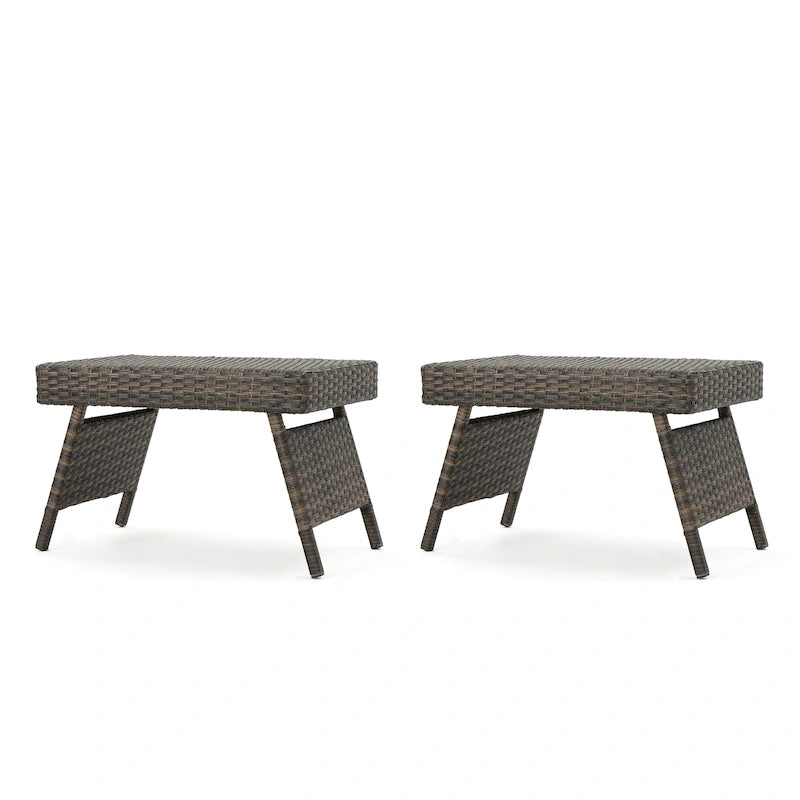 Table d'appoint pliante d'extérieur Salem Wicker par Christopher Knight Home
