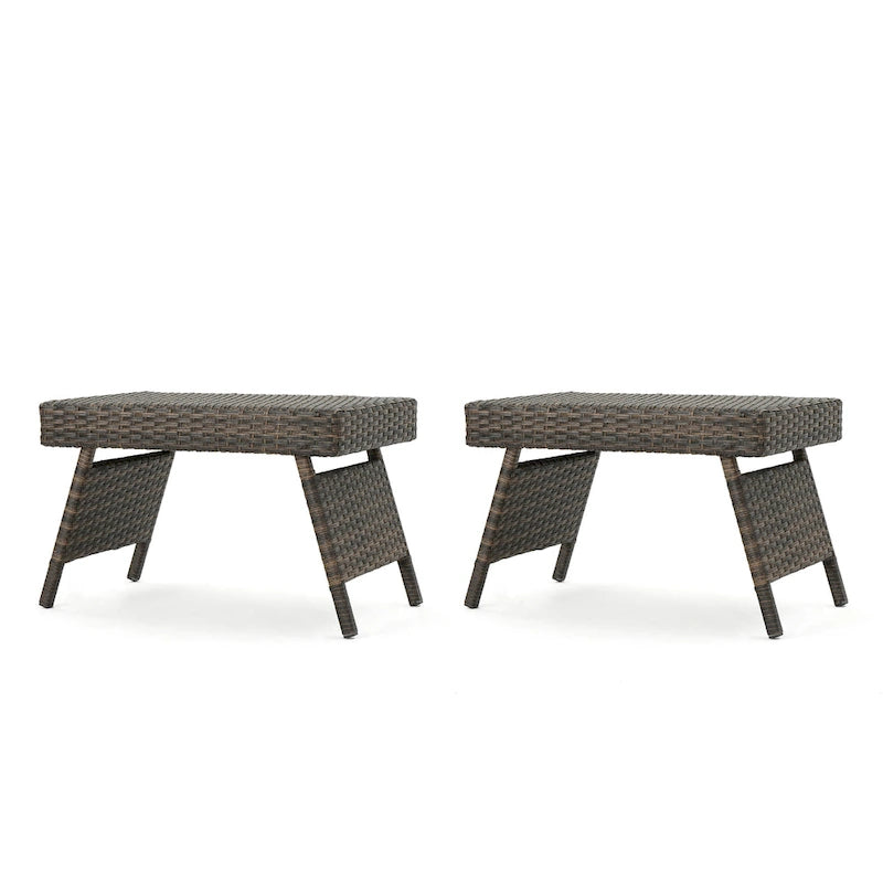 Table d'appoint pliante d'extérieur Salem Wicker par Christopher Knight Home