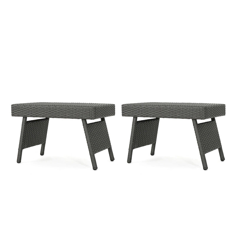 Table d'appoint pliante d'extérieur Salem Wicker par Christopher Knight Home