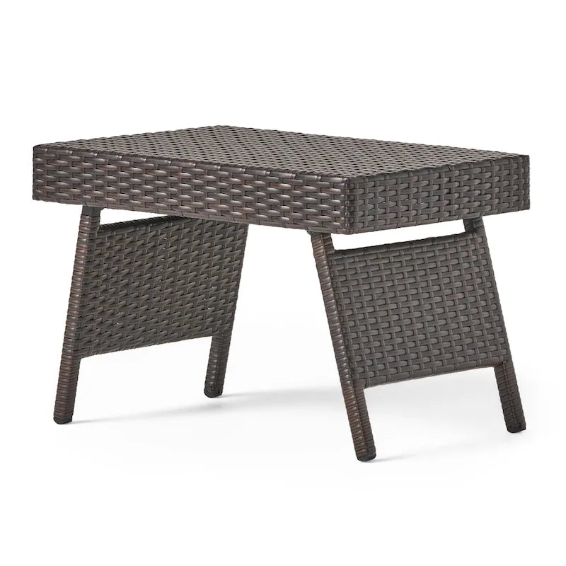 Table d'appoint pliante d'extérieur Salem Wicker par Christopher Knight Home