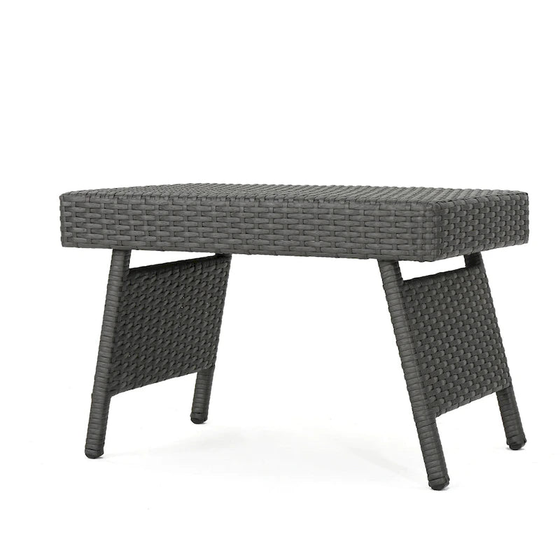 Table d'appoint pliante d'extérieur Salem Wicker par Christopher Knight Home