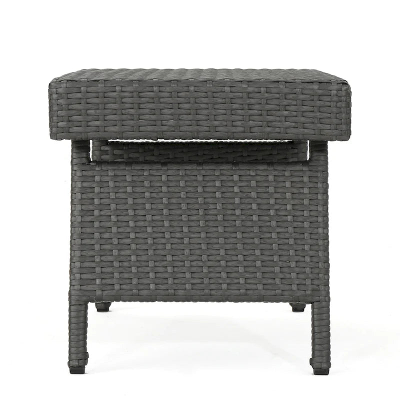 Table d'appoint pliante d'extérieur Salem Wicker par Christopher Knight Home