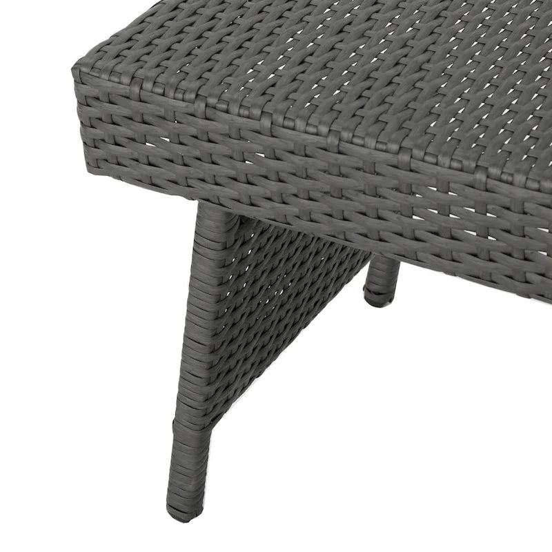 Table d'appoint pliante d'extérieur Salem Wicker par Christopher Knight Home