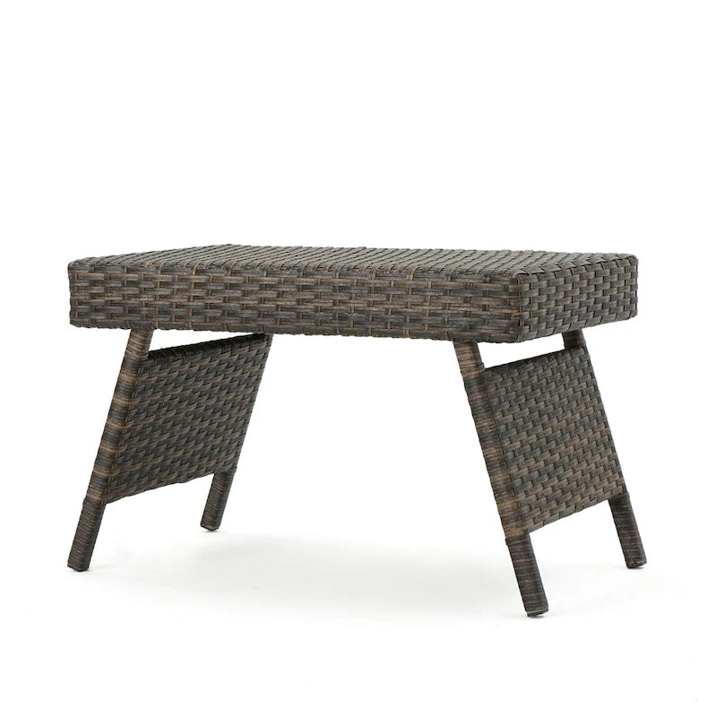 Table d'appoint pliante d'extérieur Salem Wicker par Christopher Knight Home