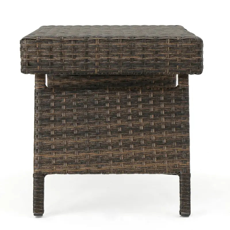 Table d'appoint pliante d'extérieur Salem Wicker par Christopher Knight Home