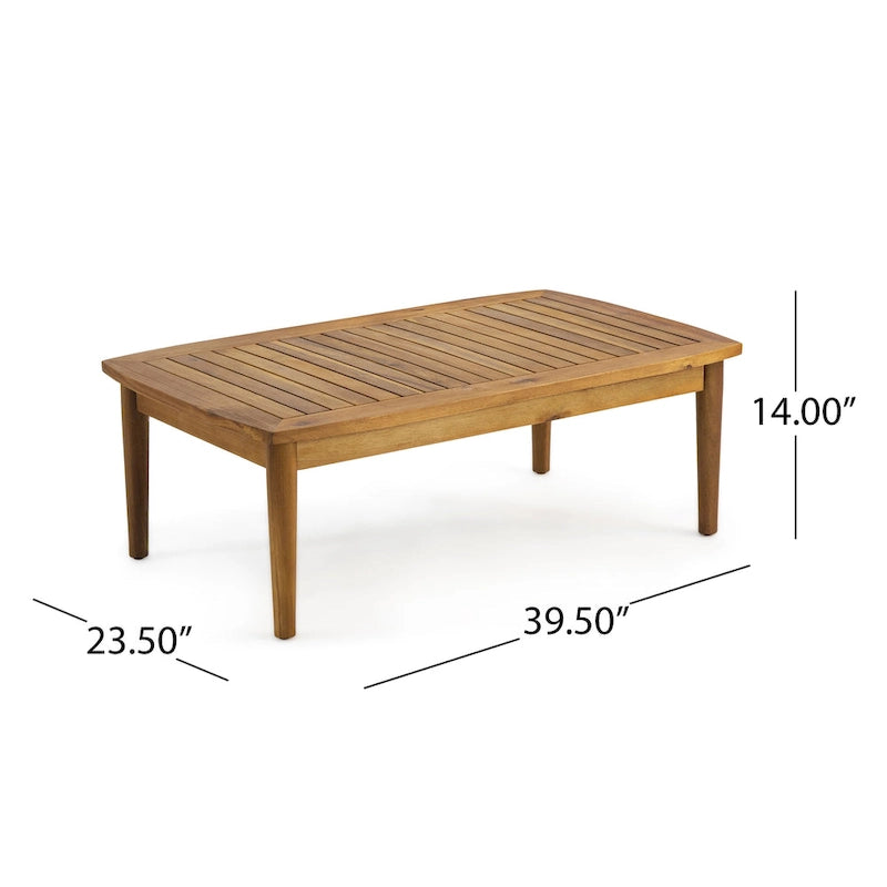 Causeuse et table basse d'extérieur en acacia Willowbrook par Christopher Knight Home