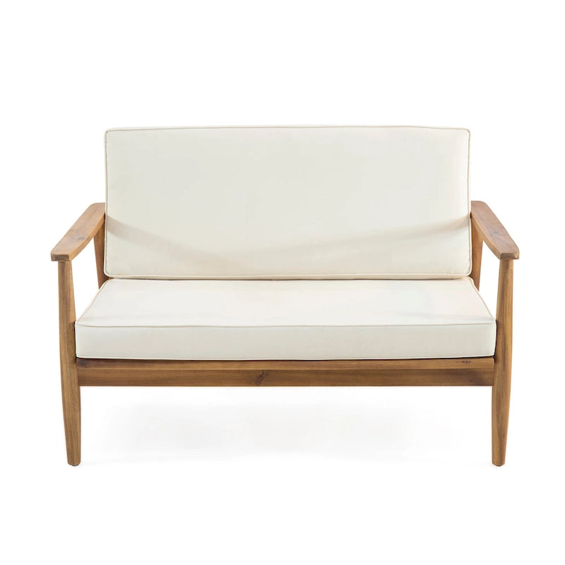 Causeuse et table basse d'extérieur en acacia Willowbrook par Christopher Knight Home