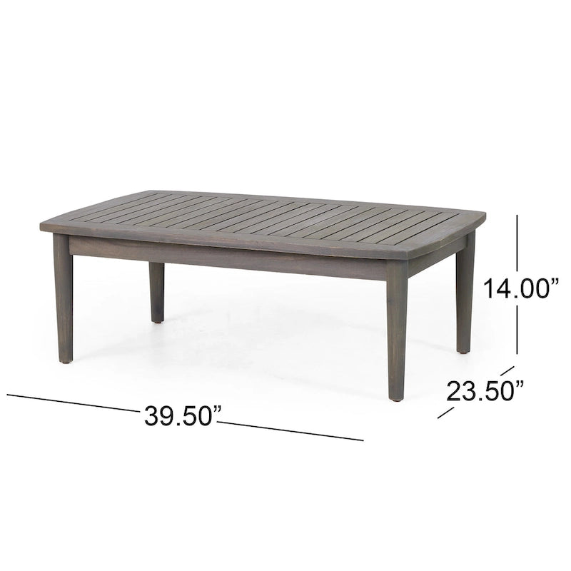 Causeuse et table basse d'extérieur en acacia Willowbrook par Christopher Knight Home