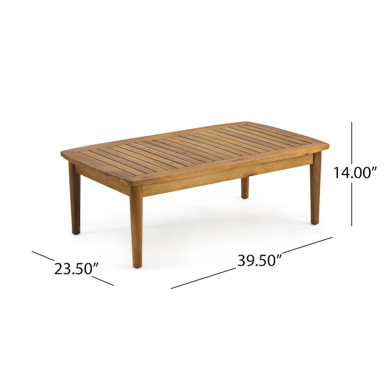 Causeuse et table basse d'extérieur en acacia Willowbrook par Christopher Knight Home