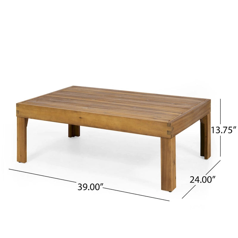 Ensemble de conversation d'extérieur Linwood 4 pièces en bois d'acacia par Christopher Knight Home