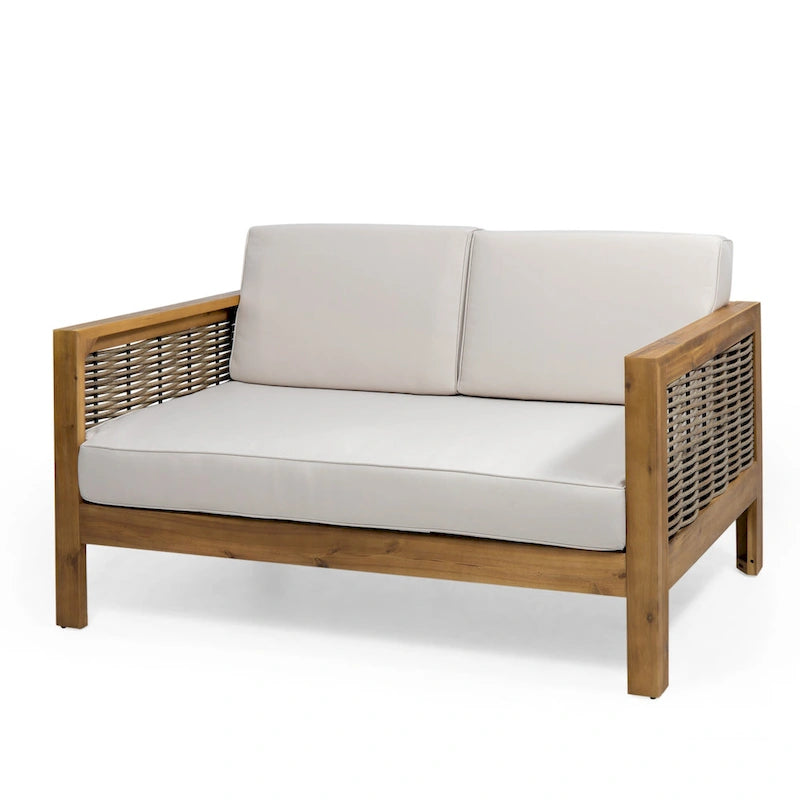 Ensemble de conversation d'extérieur Linwood 4 pièces en bois d'acacia par Christopher Knight Home