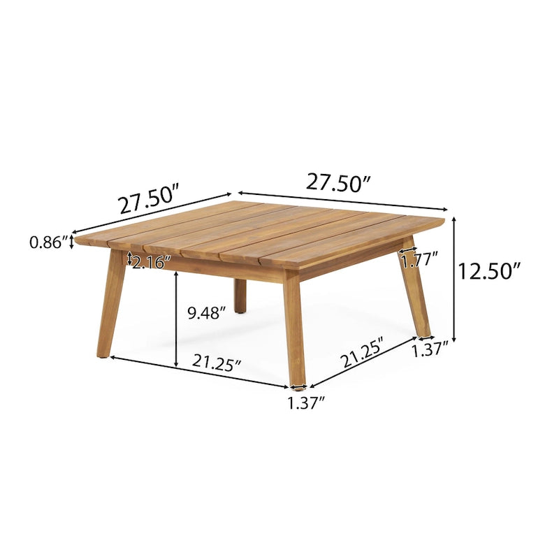 Table basse d'extérieur Burchett en bois d'acacia par Christopher Knight Home