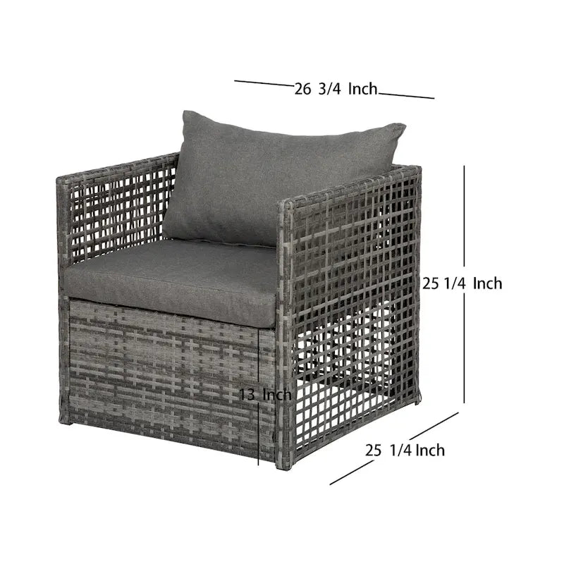 Audy Mobilier de jardin en rotin 4 pièces avec coussins