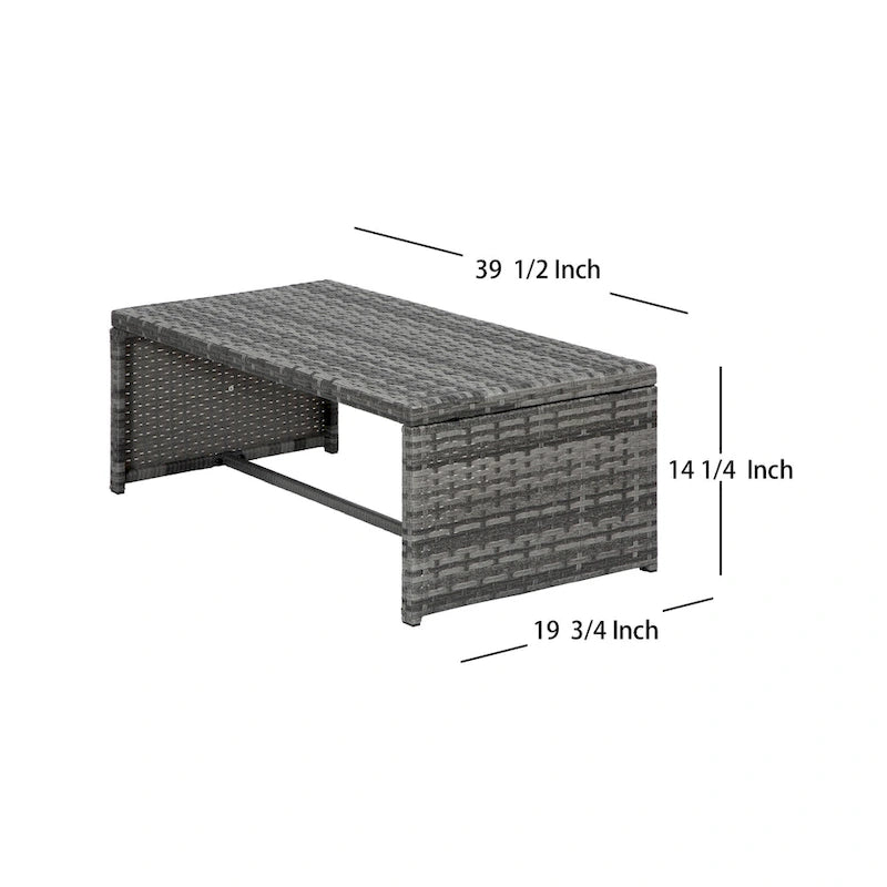 Audy Mobilier de jardin en rotin 4 pièces avec coussins