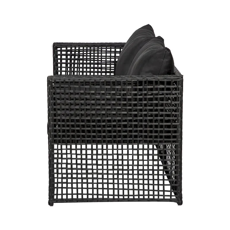 Audy Mobilier de jardin en rotin 4 pièces avec coussins