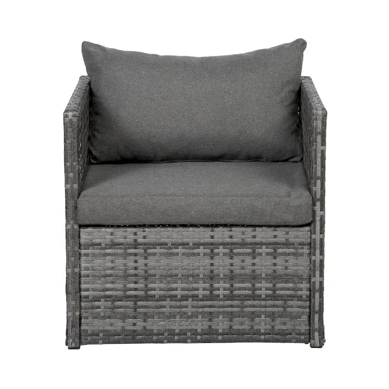 Audy Mobilier de jardin en rotin 4 pièces avec coussins