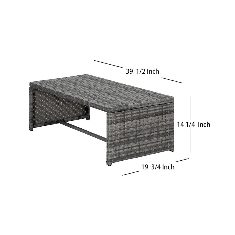 Audy Mobilier de jardin en rotin 4 pièces avec coussins