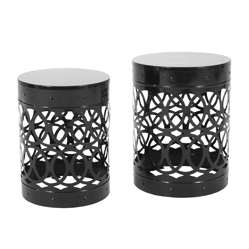 Tables d'appoint Mellie d'extérieur en métal (lot de 2) par Christopher Knight Home