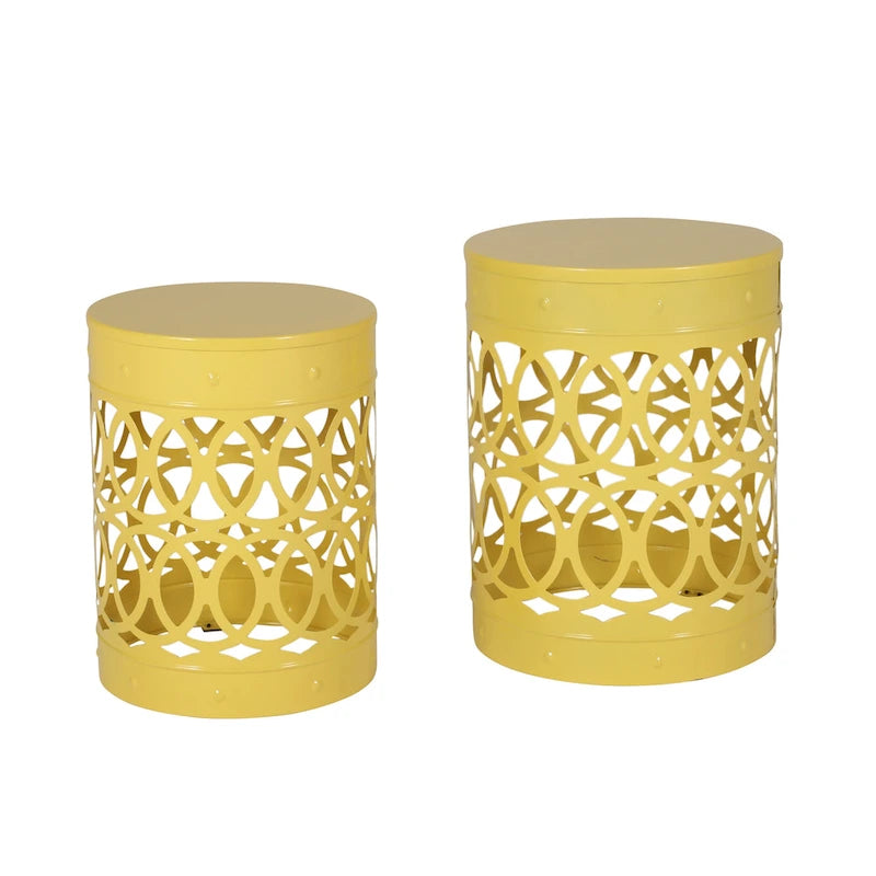 Tables d'appoint Mellie d'extérieur en métal (lot de 2) par Christopher Knight Home