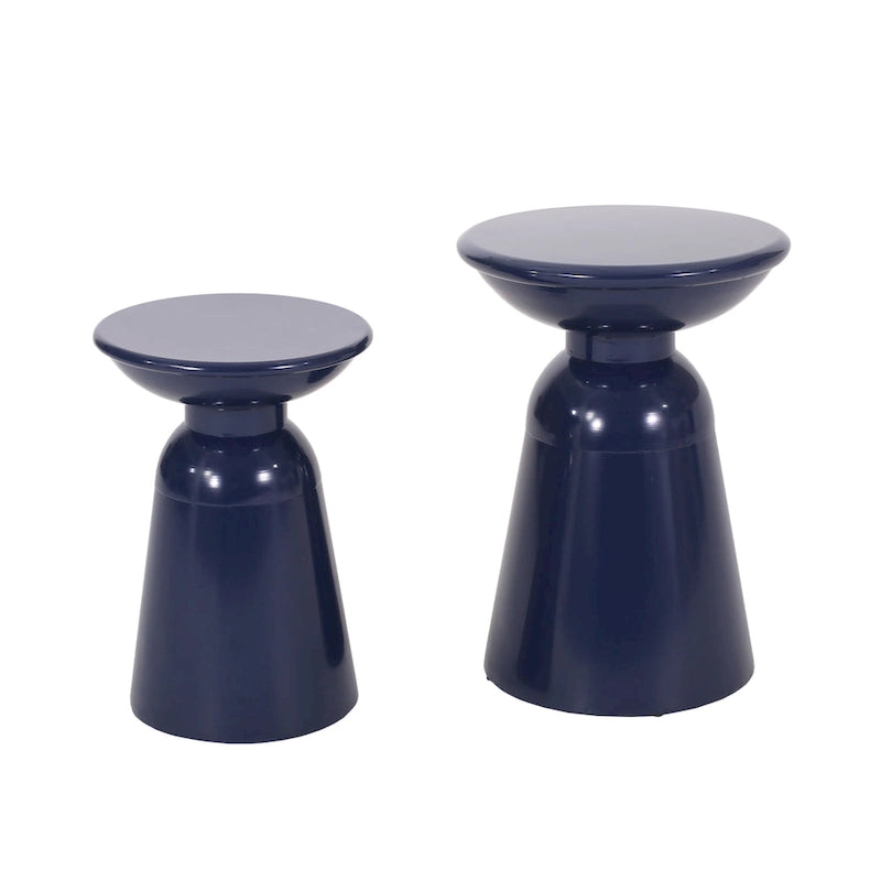 Tables d'appoint extérieures en métal Pelon (lot de 2) par Christopher Knight Home