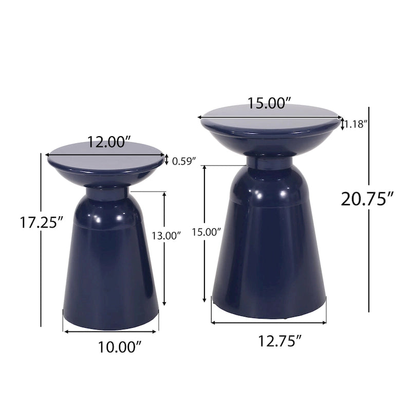 Tables d'appoint extérieures en métal Pelon (lot de 2) par Christopher Knight Home