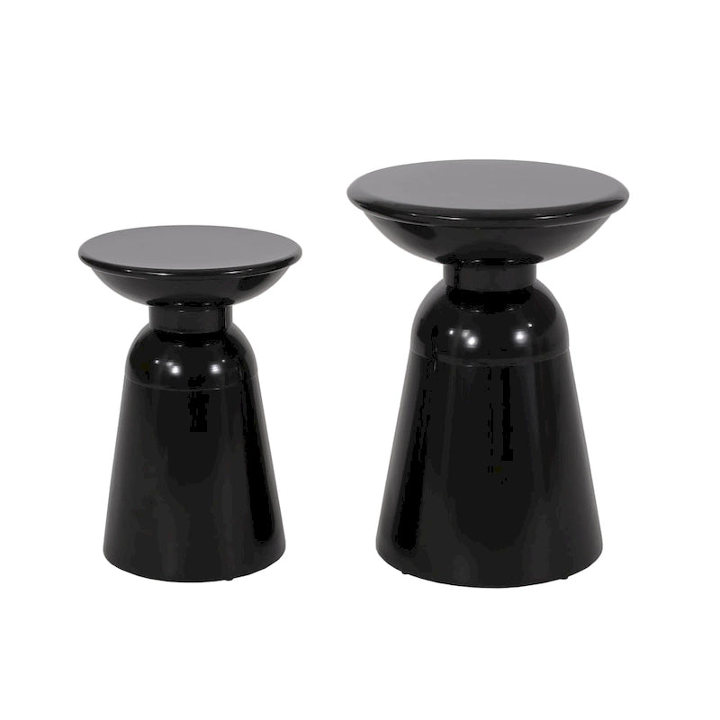 Tables d'appoint extérieures en métal Pelon (lot de 2) par Christopher Knight Home