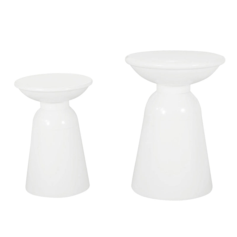 Tables d'appoint extérieures en métal Pelon (lot de 2) par Christopher Knight Home